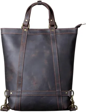 Men Leather Briefcase Vintage Shoulder Bag Men Handmade Multi Handheld Briefcase Women