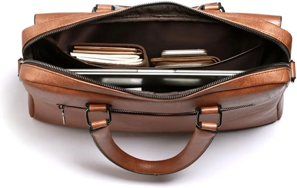 Men's Bag Handbag Shoulder Bag Vintage Men's Bag Briefcase Men's Crossbody Bag Briefcase(Black)