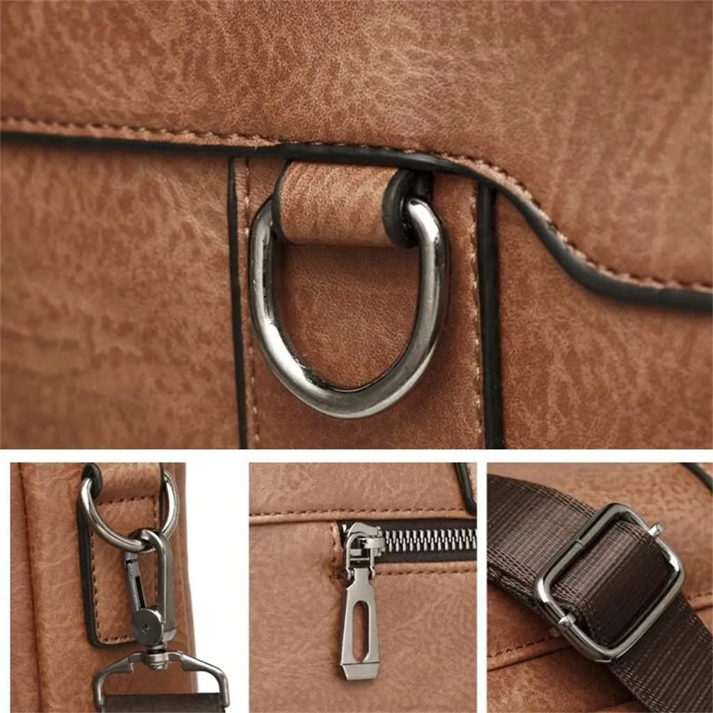Men's Bag Handbag Shoulder Bag Vintage Men's Bag Briefcase Men's Crossbody Bag Briefcase(Black)