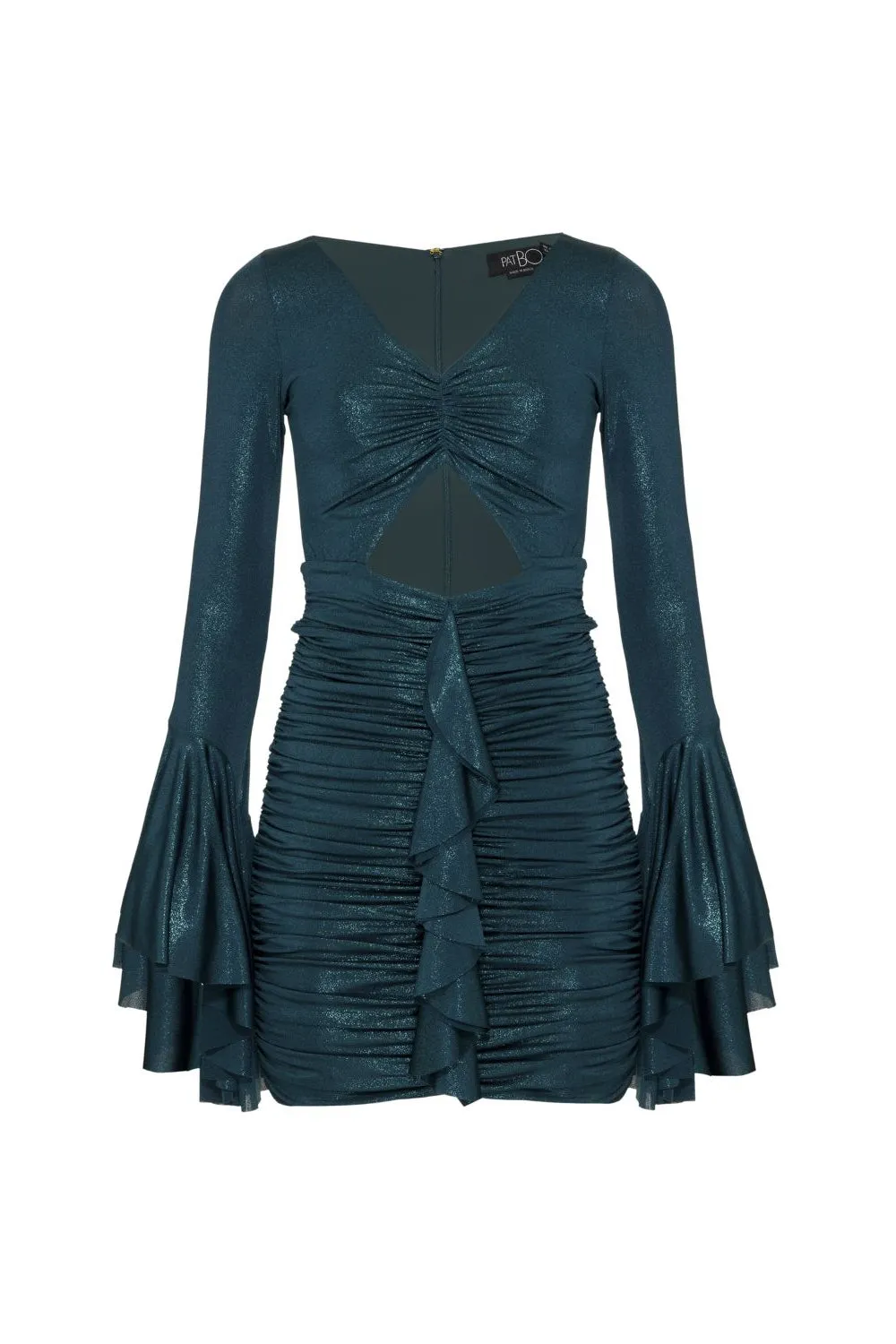 Metallic Jersey Bell Sleeve Mini Dress