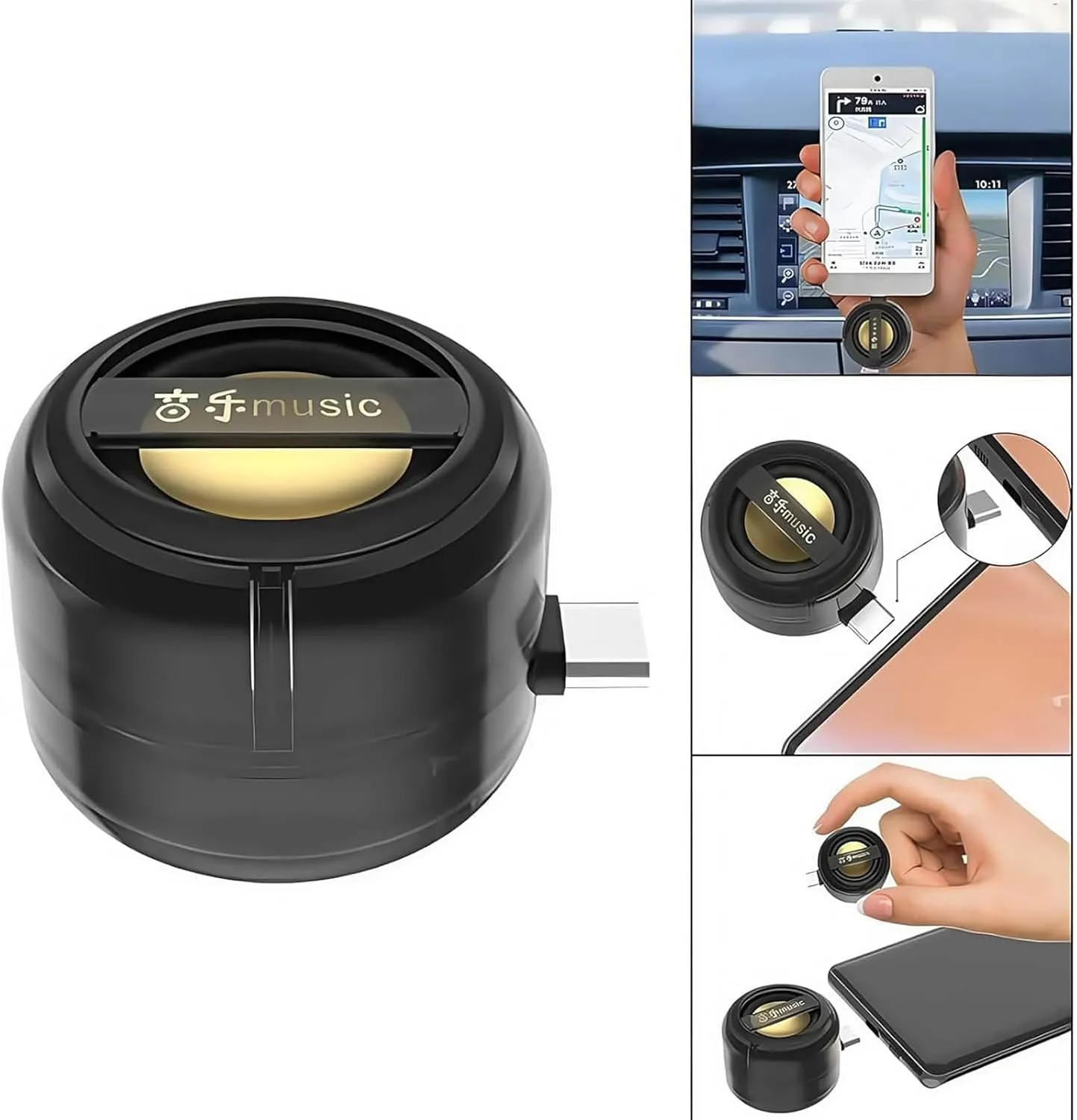 Mini Portable Speaker, Upgrade 5X Speaker Amplifier, Smartphone Sound Booster with Clear Audio, Universal Type-C Sound Box for Music Calls Parties Meetings (C)