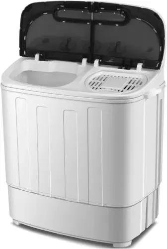 Mini Twin Tub Washing Machine, Efficient 8lbs Wash & 5lbs Spin