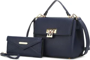 MKF Collection Satchel Bags for Women, Vegan Leather Work bag Top-Handle Shoulder bag Crossbody Handbag Purse