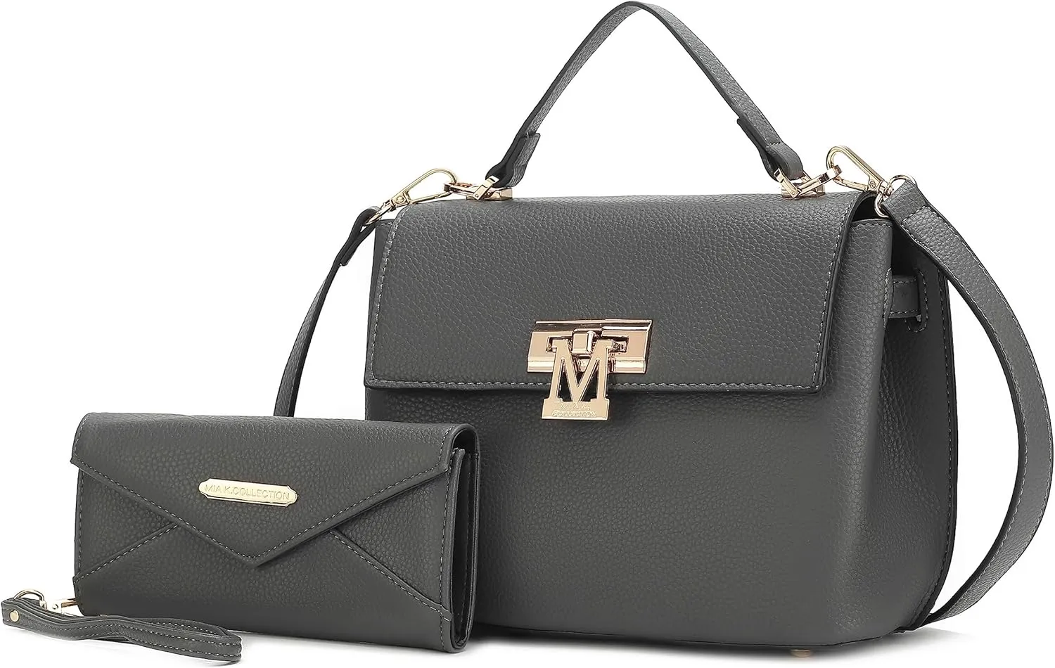 MKF Collection Satchel Bags for Women, Vegan Leather Work bag Top-Handle Shoulder bag Crossbody Handbag Purse