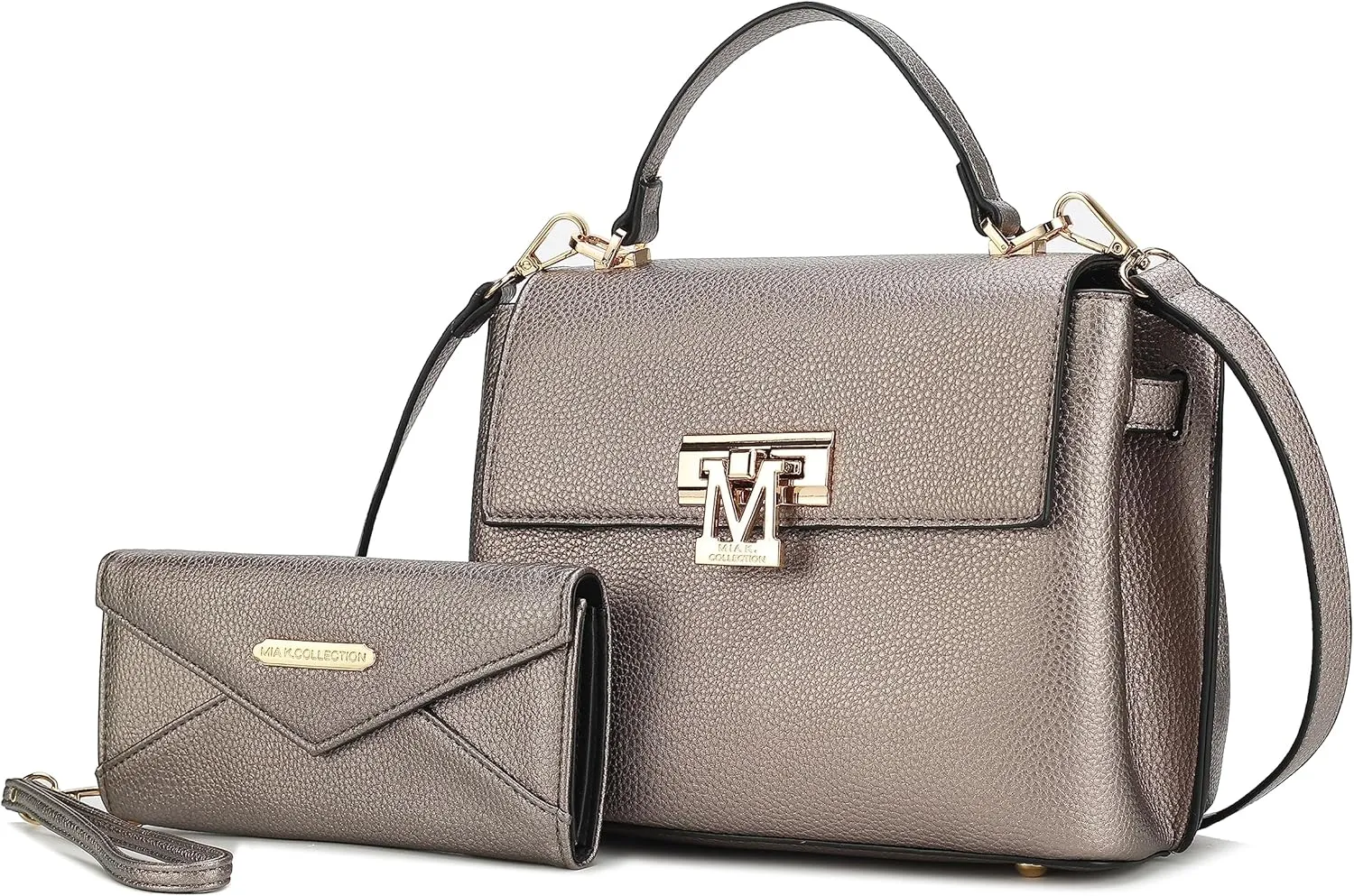 MKF Collection Satchel Bags for Women, Vegan Leather Work bag Top-Handle Shoulder bag Crossbody Handbag Purse