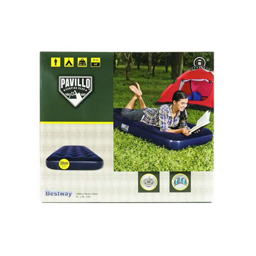 (MR.DIY) BESTWAY-PAVILLO Indoor Outdoor Camping Single Inflatable Air Bed Mattress (1.85m x 76cm x 22cm)