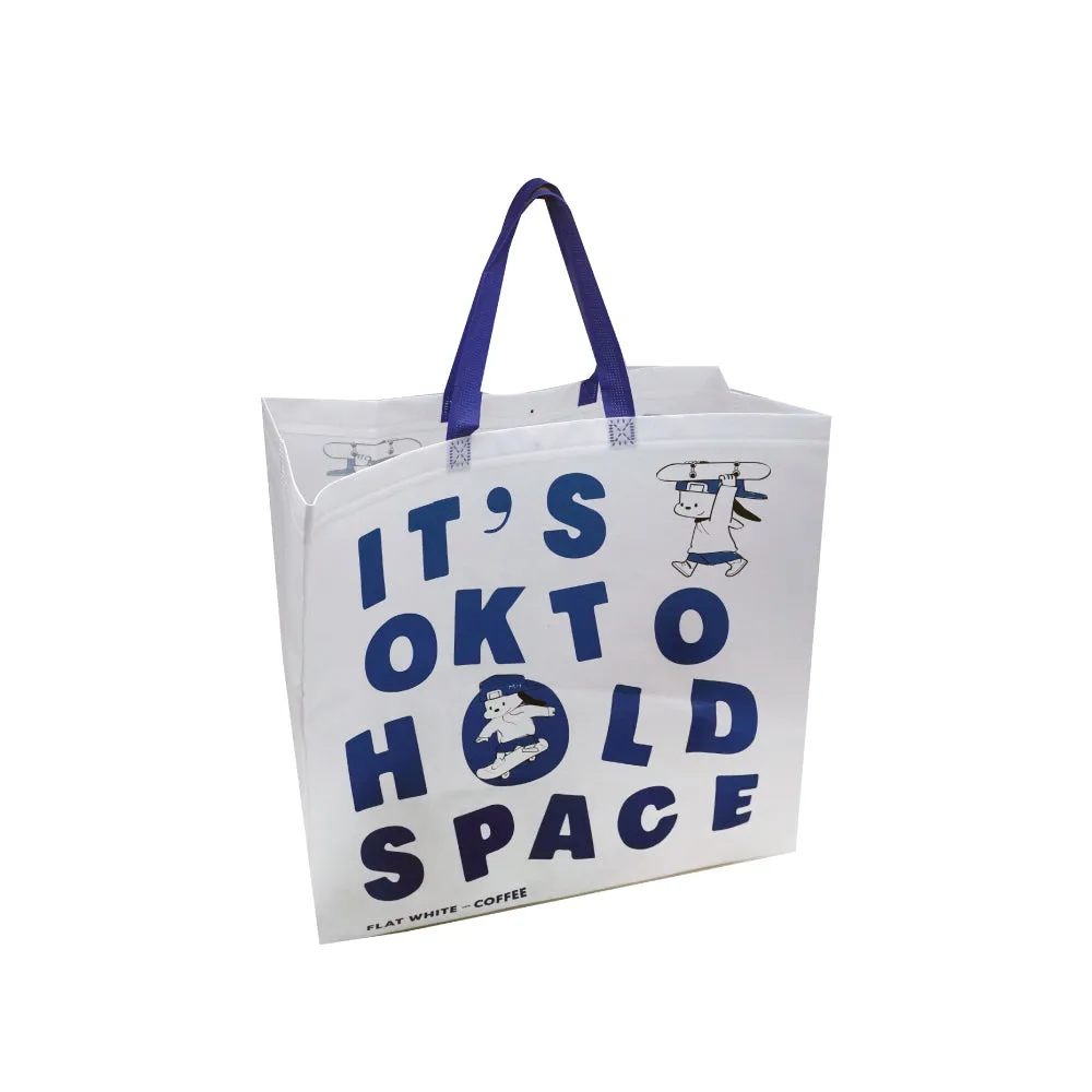 (MR.DIY) Flat White- Coffee Non-Woven Shopping Bag (47 x 44 x 13 cm )