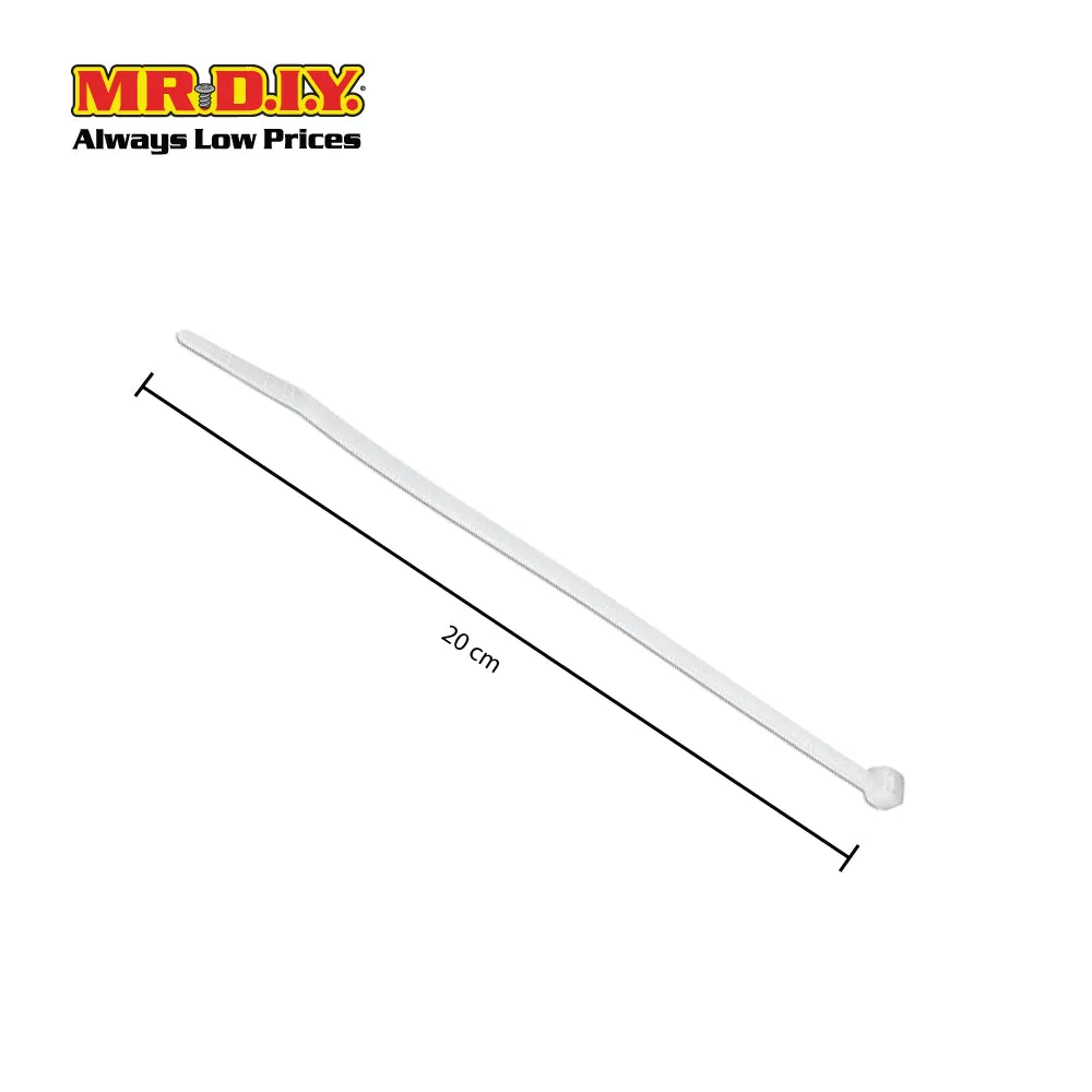 (MR.DIY) White Cable Ties (4mm x 20cm) 100pcs