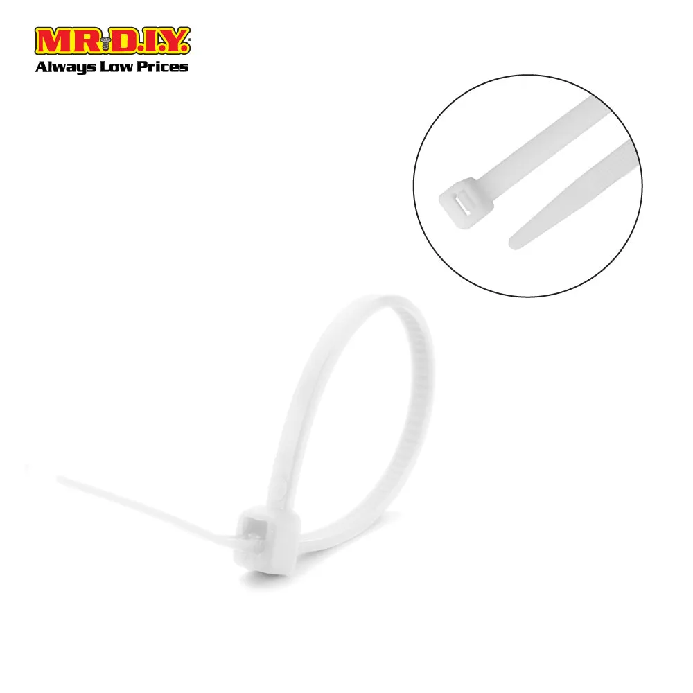 (MR.DIY) White Cable Ties (5mm x 25cm) 250pcs