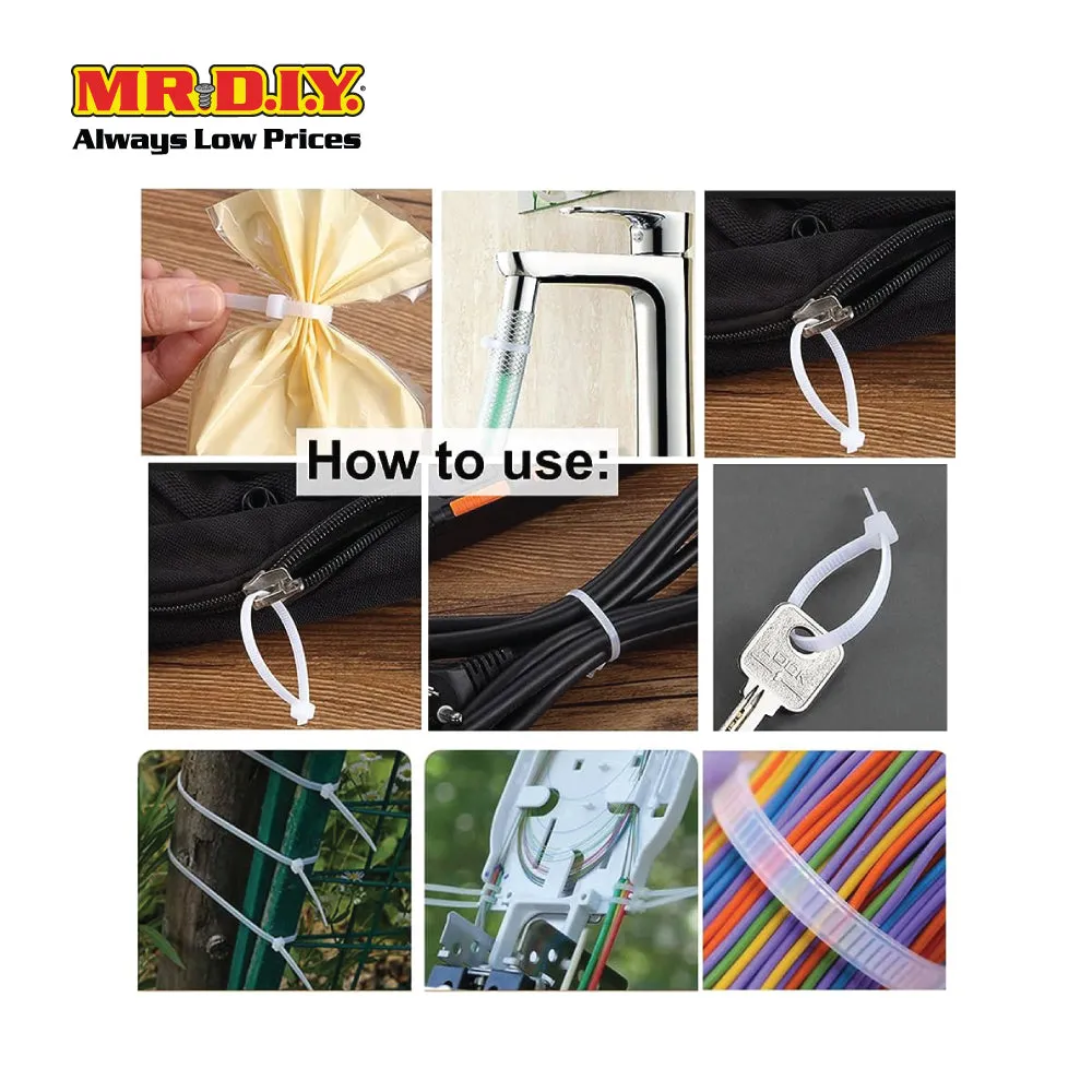 (MR.DIY) White Cable Ties (5mm x 25cm) 250pcs