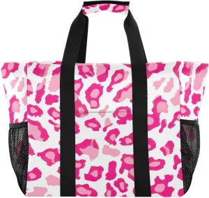 Nander Beautiful Leopard Print Texture Foldable Tote Bag Waterproof Sandproof Women Beach Bag Handbag Gym Bag