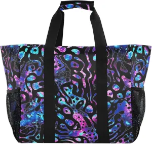 Nander Beautiful Leopard Print Texture Foldable Tote Bag Waterproof Sandproof Women Beach Bag Handbag Gym Bag