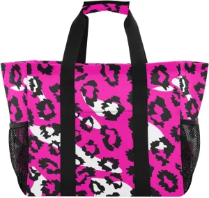 Nander Beautiful Leopard Print Texture Foldable Tote Bag Waterproof Sandproof Women Beach Bag Handbag Gym Bag