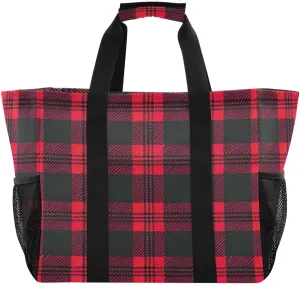 Nander Buffalo Checkered Foldable Tote Bag Waterproof Sandproof Women Beach Bag Handbag Gym Bag Travel Shopping Bag