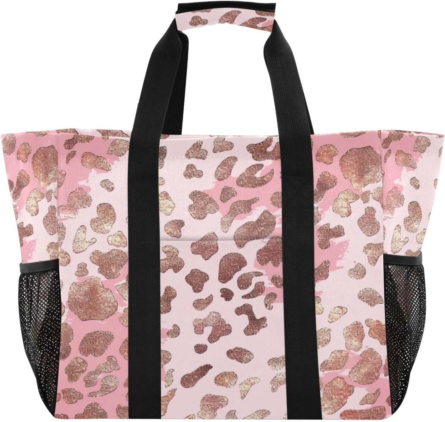 Nander Fashion Animal Leopard Print Foldable Tote Bag Waterproof Sandproof Women Beach Bag Handbag Gym Bag