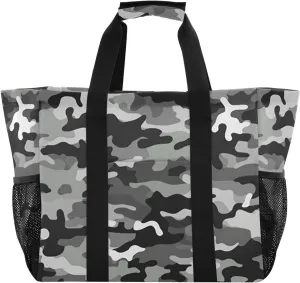 Nander Retro Camouflage Foldable Tote Bag Waterproof Sandproof Women Beach Bag Handbag Gym Bag Travel Shopping Bag