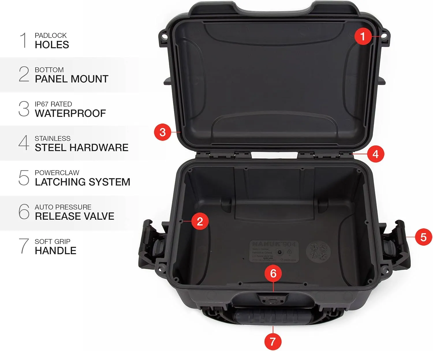 Nanuk 904R Eco-Friendly Recycled Resin Empty Hard Case- Waterproof, Dustproof and Impact Resistant- Go Green and Minimize Your Carbon Footprint, Black