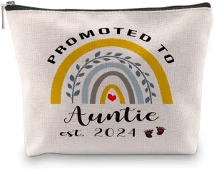 New Aunt Gifts 2024, Promoted To Auntie 2024, Pregnancy Announcement Idea New Auntie Gifts, New Auntie Gifts First Time From Sister, Aunt To Be Gifts, Makeup Bag Cosmetic Bag For Aunt 2024