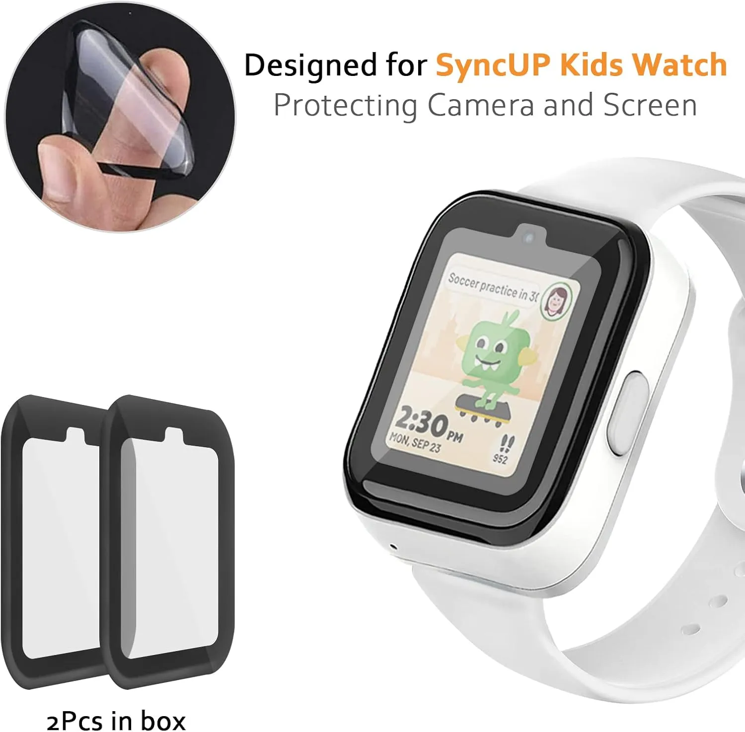 NewJourney Compatible with SyncUP Kids Watch Screen Protector, for Sync UP Kids Watch Screen Protector, Hard PET Clear Kids Watch Protector Watch Accessories (2 Pack)