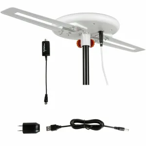 Omni Directional Outdoor HDTV Antenna, 150 Mile Long Range Amplified