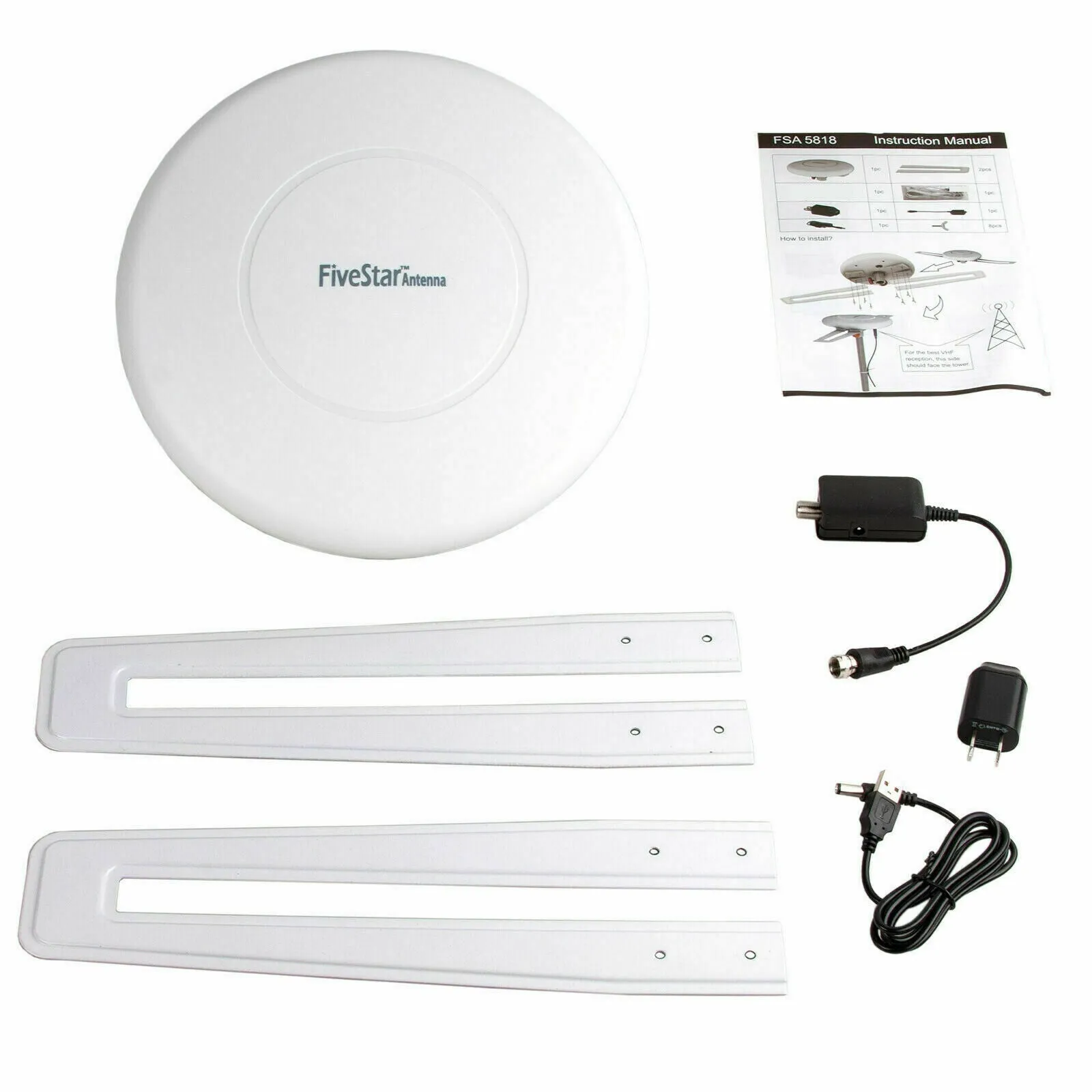 Omni Directional Outdoor HDTV Antenna, 150 Mile Long Range Amplified