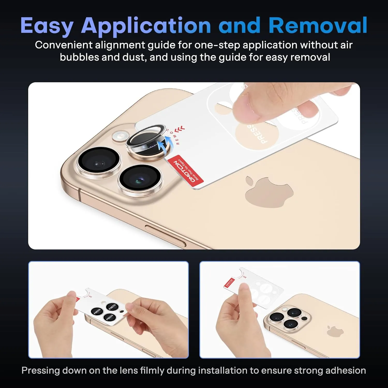 OMOTON Clear Camera Lens Protector for iPhone 16 Pro Max/16 Pro, Individual Camera Lens Protector, High-definition Photos, Ultra-thin Tempered Glass Lens Protector, 2 Set Transparent Ring