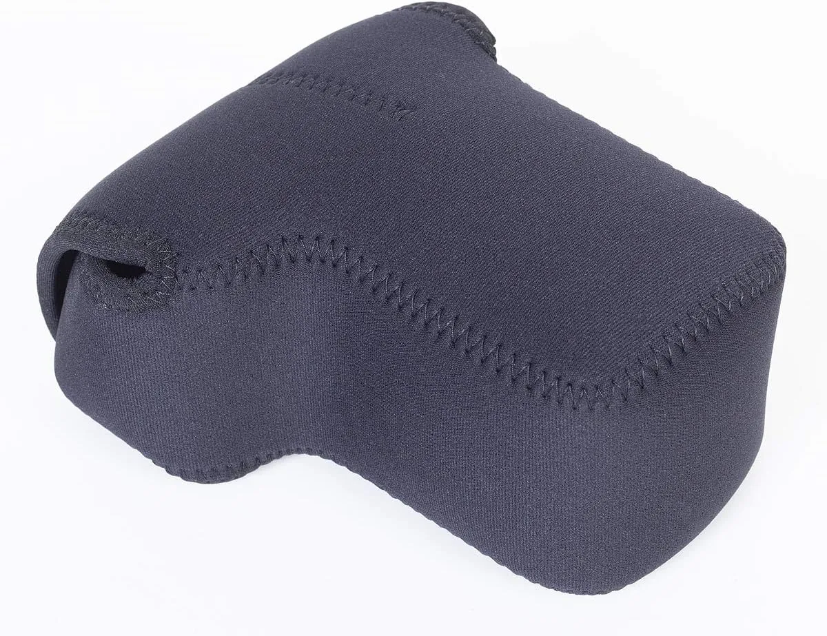 OP/TECH USA Soft Pouch  Compact Digital Camera case, Lightweight Accessories Pouch, Sleek Neoprene Sleeve for DSLR, Perfect for Backpacks & Travel  Durable Protection in Style D-Midsize OS | Black