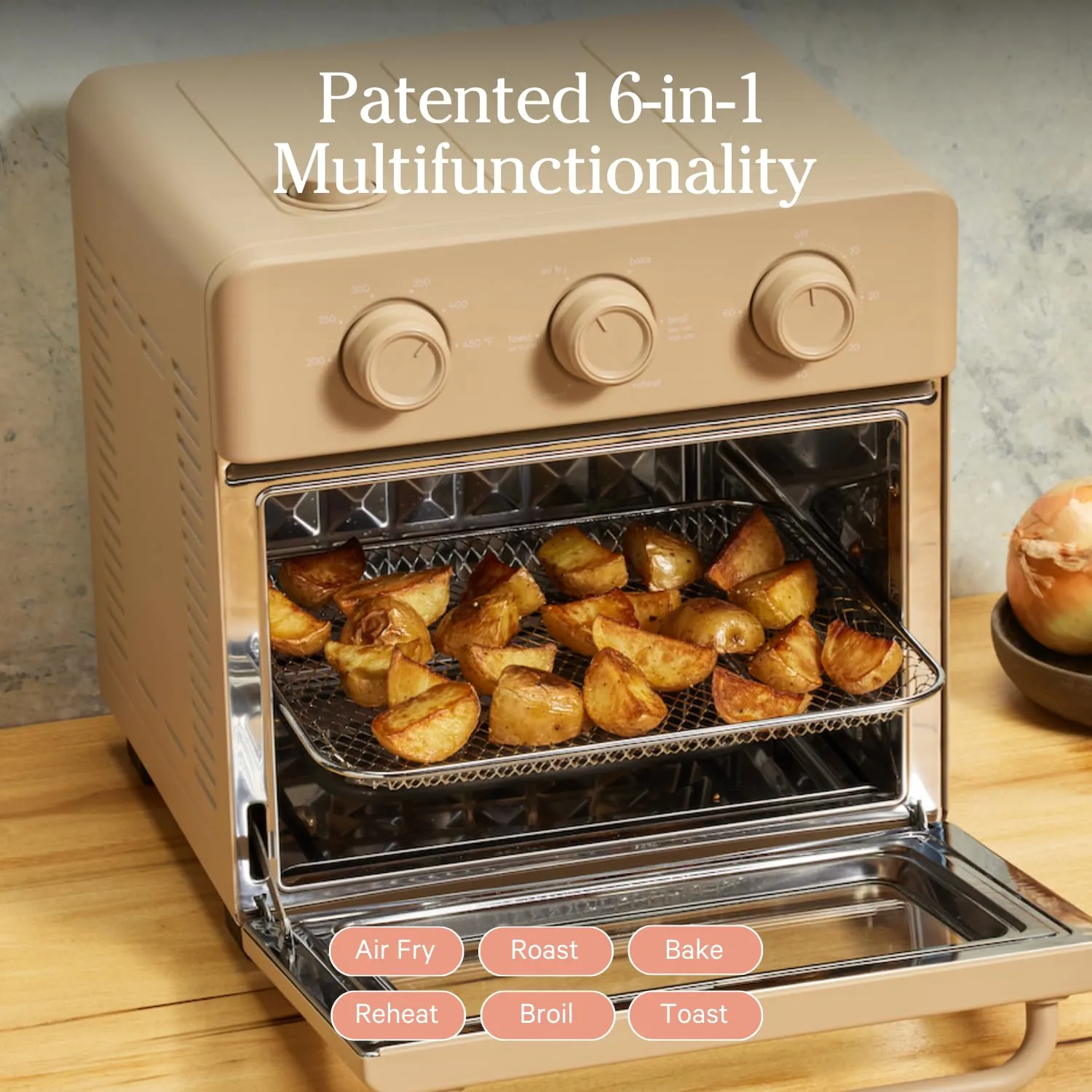 Our Place Wonder Oven Essentials Kit | Extra Air Fryer Basket & Nonstick Ceramic-Coated Bake Pan | Oven Safe, Eco-Friendly | Steam