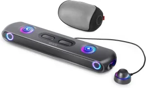OXS Thunder Pro  Gaming Soundbar with Wireless Satellite Neck Speaker, 7.1.2 Dolby Atmos Surround Sound System, Built-in Woofer, App Customization, RGB Effects, 3 Pro Gamer Modes, Sleek Toggle Design