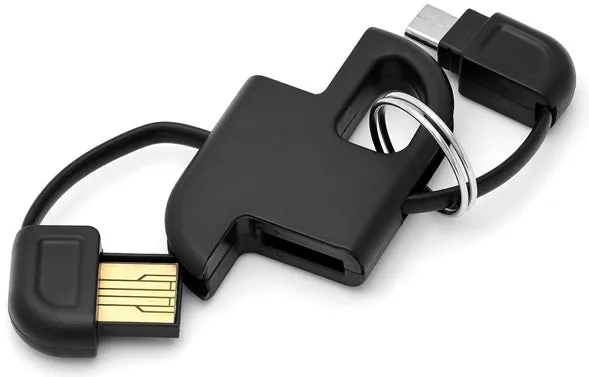 PACK OF 2: Keychain Micro to USB Charge & Data Sync Cables
