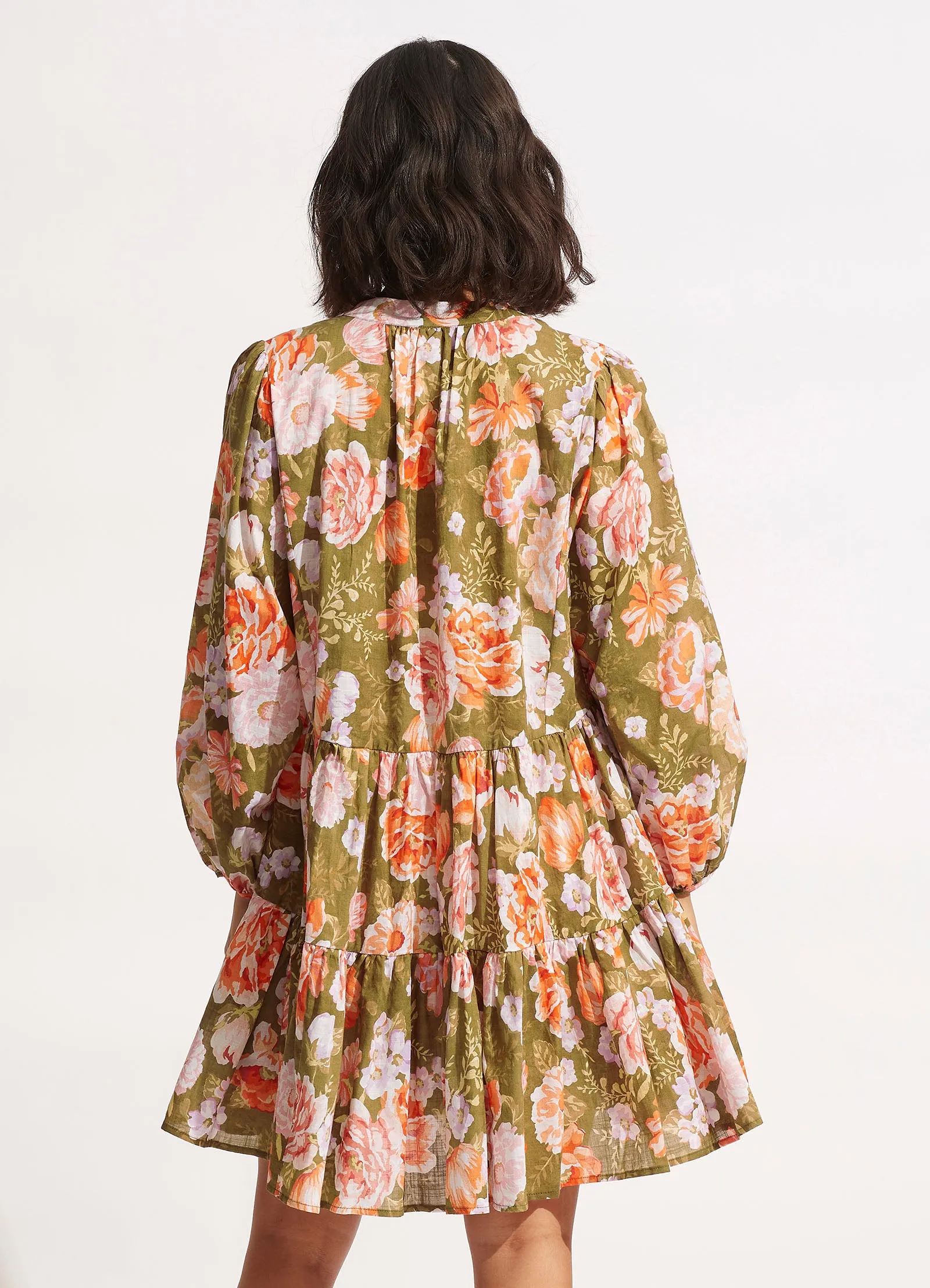Paradise Garden Tiered Dress  - Avocado