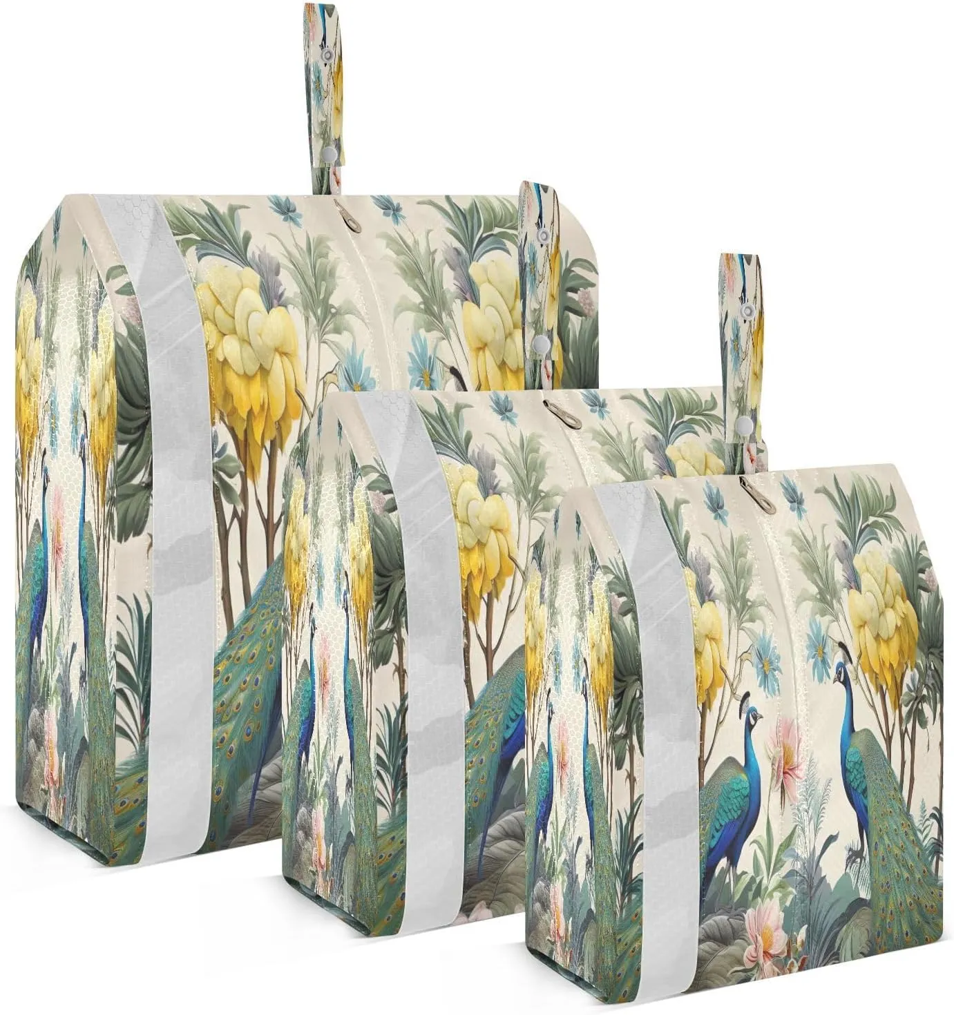 Peacocks Flowers Tree Compression Packing Cubes Luggage Organizer Bags for Travel Suitcase Organizer for Women Men Travel Luggage