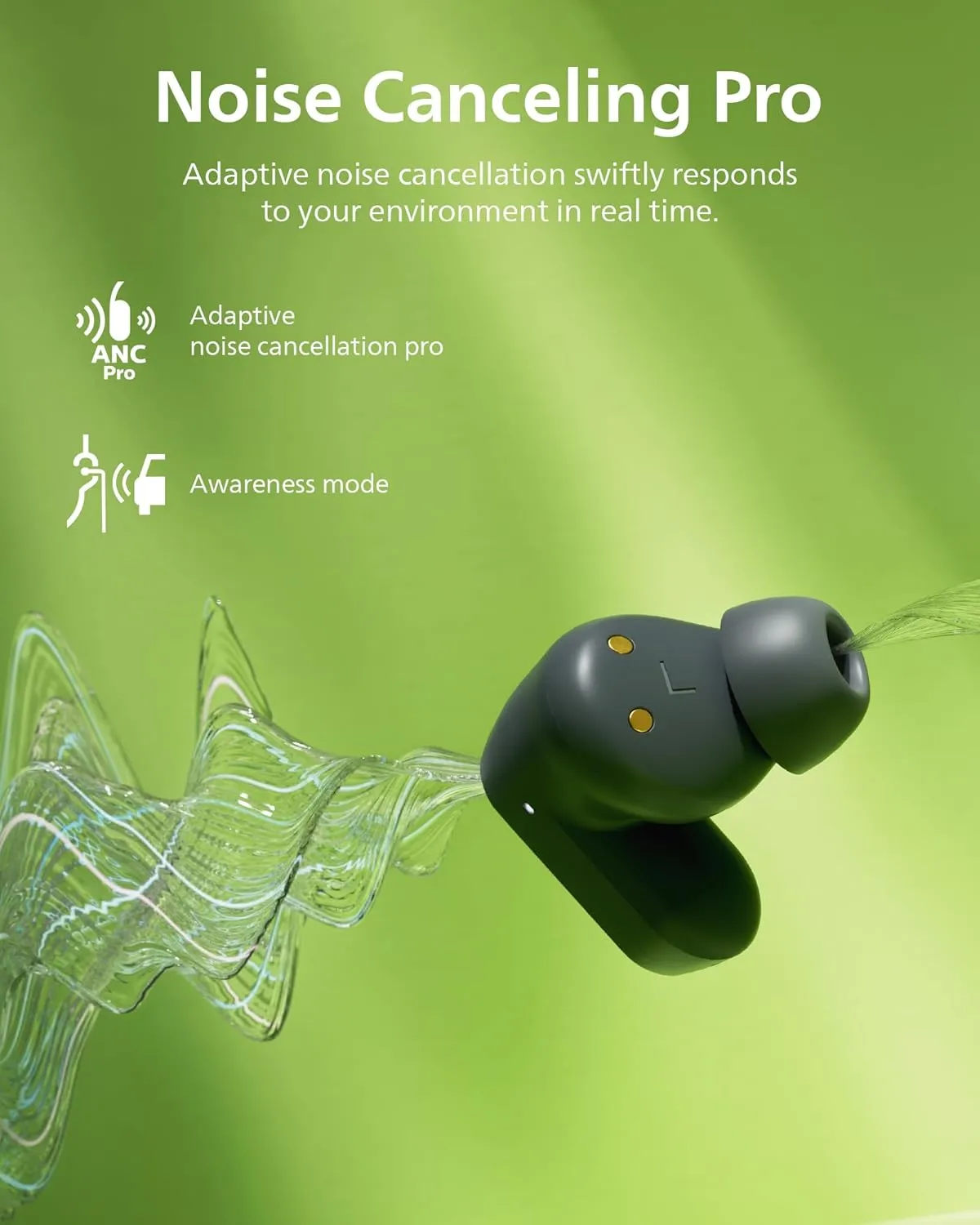 PHILIPS TAT3519 Wireless Earbuds,True Wireless Headphones with Noise Canceling Pro,Dynamic Bass,Clear Call,24 H Battery Life,Fast Charging,Bluetooth 5.3,IPX4,App/Touch Control,Black
