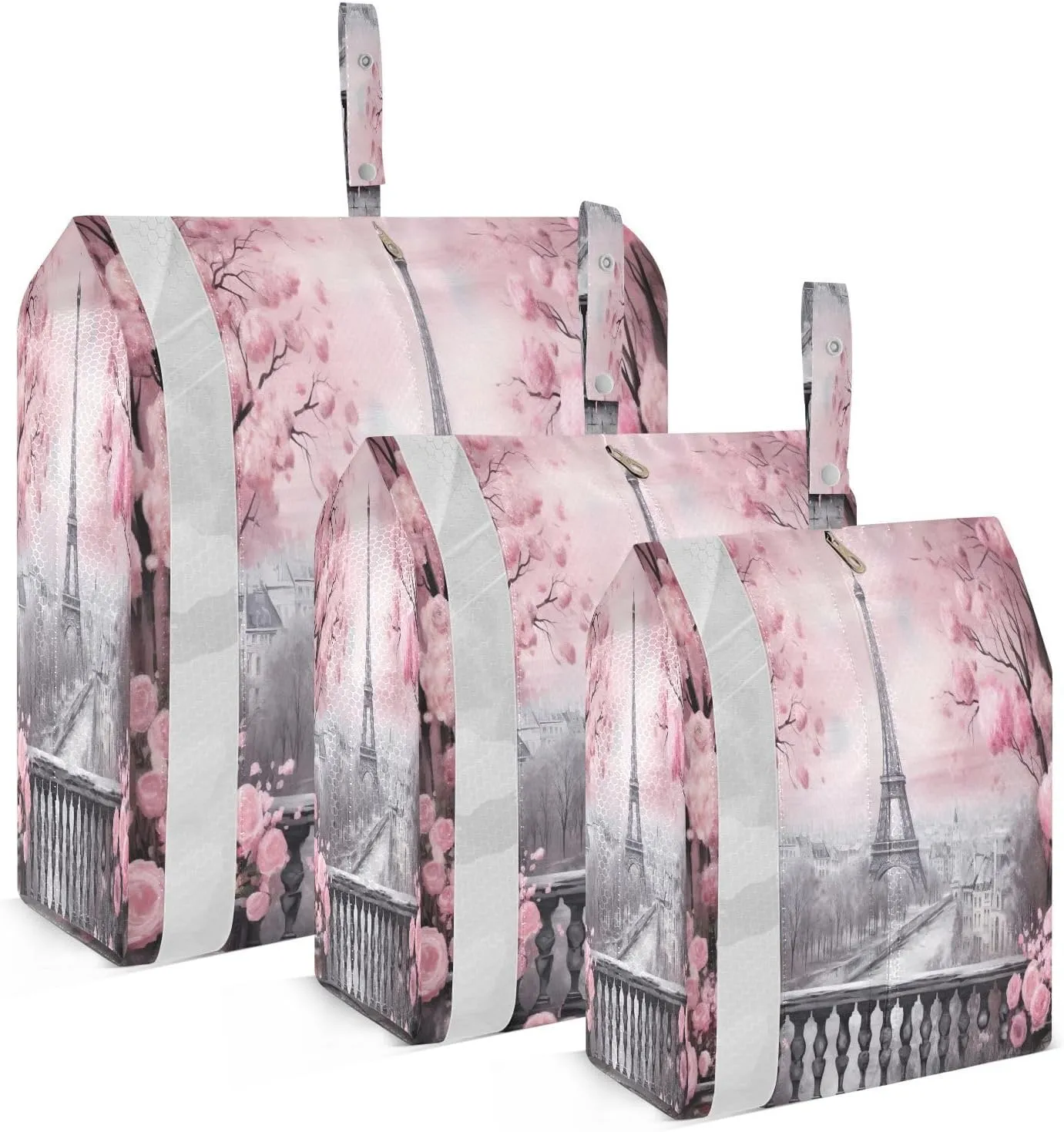 Pink Flower Paris Garden Compression Packing Cubes Large Travel Packing Cubes Luggage Organizers for Suitcases Travel Bag for Women Travel Accessories