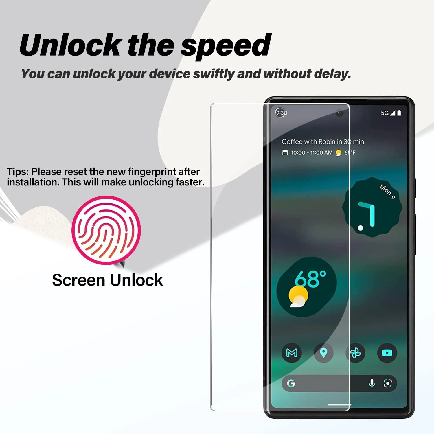 Pixel 6a Tempered Glass Screen Protector   Camera Lens Protector [ 2   2 Pack ][Fingerprint Unlock] [Anti-Scratch] [Case Friendly] HD Clear Protective Film for Google Pixel 6a