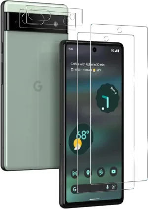 Pixel 6a Tempered Glass Screen Protector   Camera Lens Protector [ 2   2 Pack ][Fingerprint Unlock] [Anti-Scratch] [Case Friendly] HD Clear Protective Film for Google Pixel 6a
