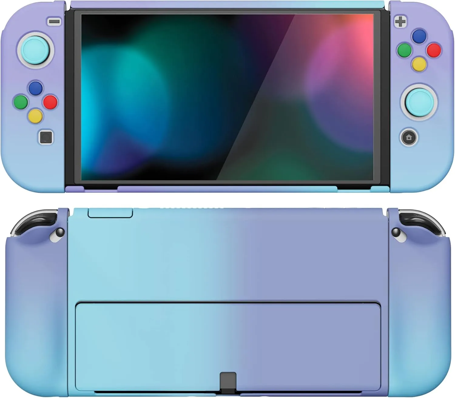 PlayVital AlterGrips Protective Slim Case for Nintendo Switch OLED, Ergonomic Grip Cover for Joycon, Dockable Hard Shell for Switch OLED w/Thumb Grip Caps & Button Caps