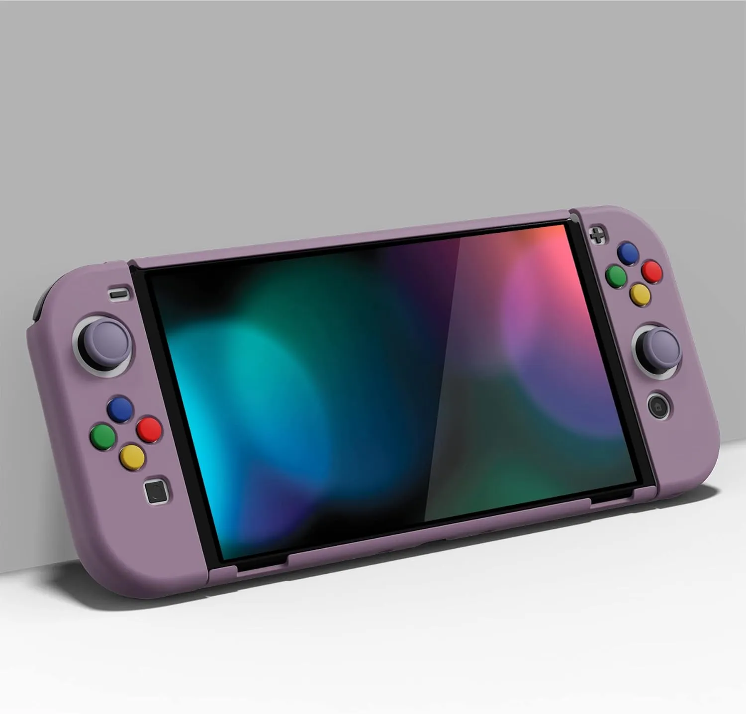 PlayVital AlterGrips Protective Slim Case for Nintendo Switch OLED, Ergonomic Grip Cover for Joycon, Dockable Hard Shell for Switch OLED w/Thumb Grip Caps & Button Caps