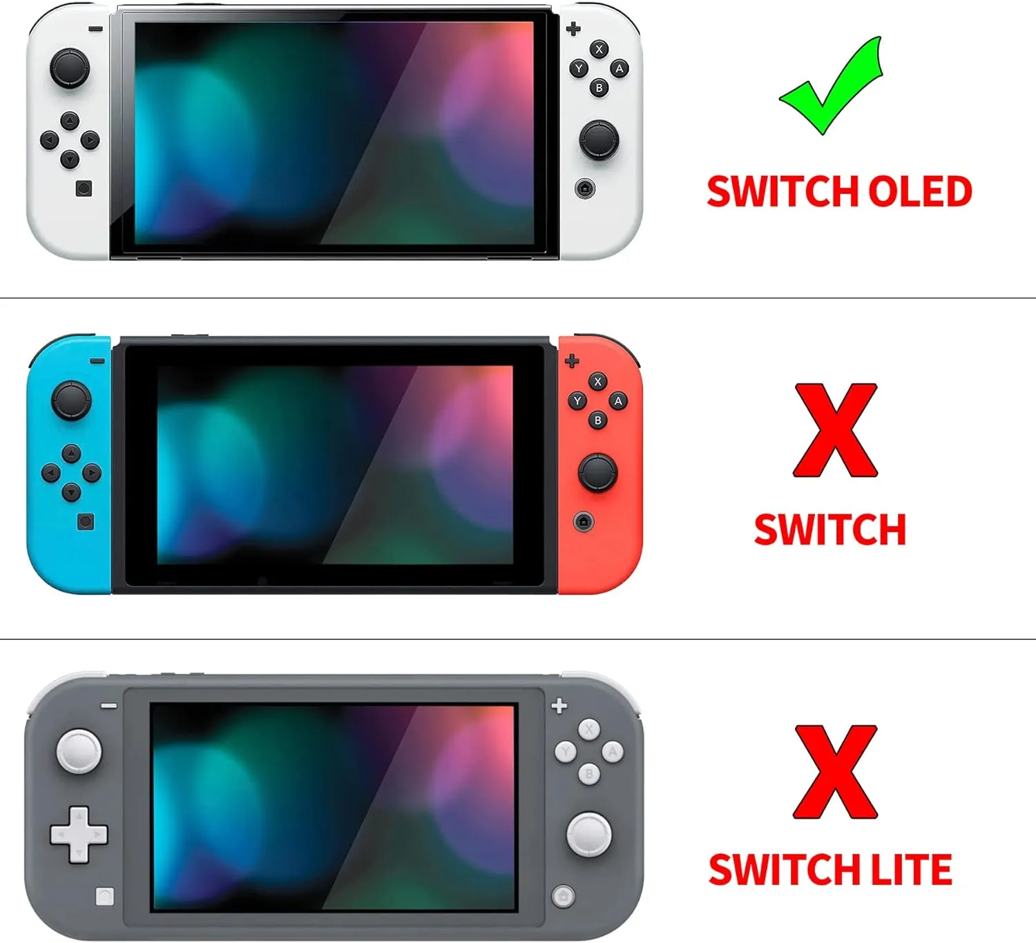 PlayVital AlterGrips Protective Slim Case for Nintendo Switch OLED, Ergonomic Grip Cover for Joycon, Dockable Hard Shell for Switch OLED w/Thumb Grip Caps & Button Caps