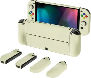 PlayVital AlterGrips Protective Slim Case for Nintendo Switch OLED, Ergonomic Grip Cover for Joycon, Dockable Hard Shell for Switch OLED w/Thumb Grip Caps & Button Caps