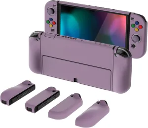 PlayVital AlterGrips Protective Slim Case for Nintendo Switch OLED, Ergonomic Grip Cover for Joycon, Dockable Hard Shell for Switch OLED w/Thumb Grip Caps & Button Caps