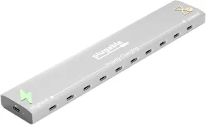 Plugable 10 Port USB C Charging Station, Up to 100W Charger for Multiple Devices with Priority Charging, Desktop Power Hub for USBC Devices Including Laptops Phones Tablets Earbuds and More (PS-10CC)