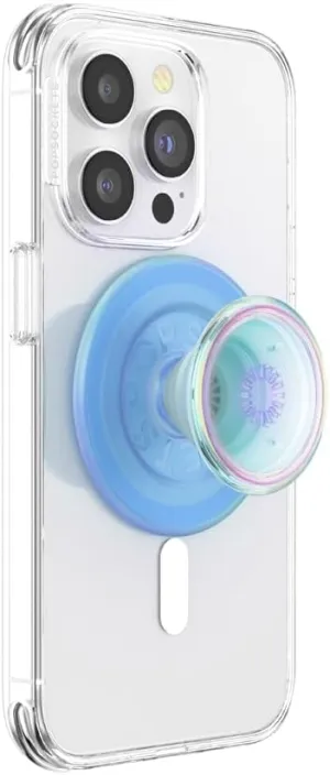 PopSockets Plant-Based Round Phone Grip Compatible with MagSafe, Adapter Ring Included, Phone Holder, Eco-Friendly, Wireless Charging Compatible - Blue