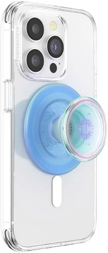 PopSockets Plant-Based Round Phone Grip Compatible with MagSafe, Adapter Ring Included, Phone Holder, Eco-Friendly, Wireless Charging Compatible - Blue
