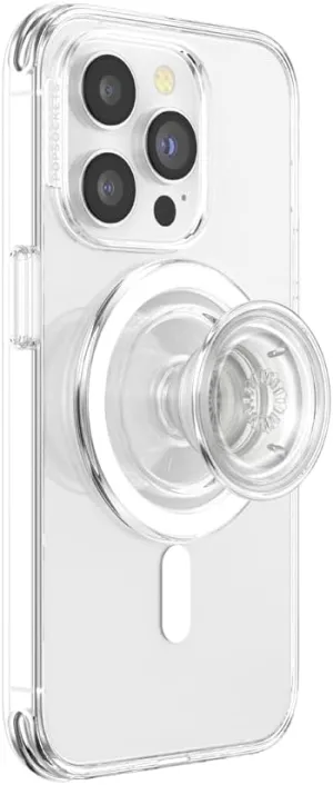 PopSockets Plant-Based Round Phone Grip Compatible with MagSafe, Adapter Ring Included, Phone Holder, Eco-Friendly, Wireless Charging Compatible - Clear