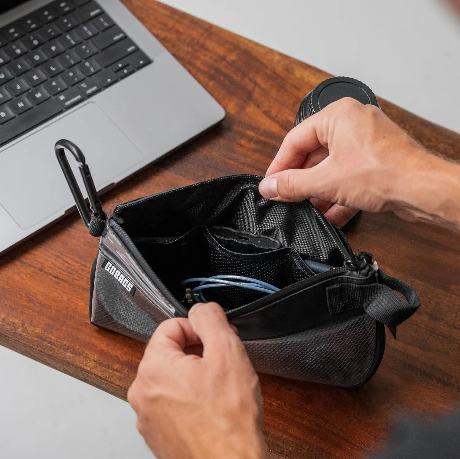 Production Zipper Bags - Electronics & Camera Accessories Bag - Cable organizer, Gear Accessory Pouch, Travel Camera Essentials (Small, Black)
