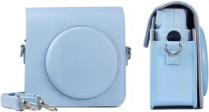 Protective Case for Instax Square SQ1 Instant Camera, Leather Bag Cover with Adjustable Shoulder Strap - Glacier Blue