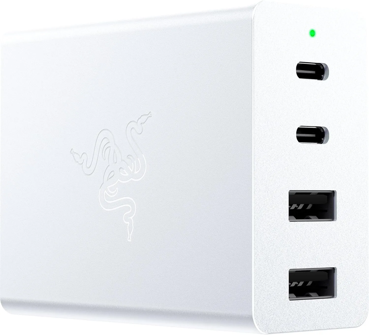 Razer USB-C 130W GaN Charger: 4 Ports - Super Fast Charging for Laptops, MacBook, iPad, iPhone, Samsung Galaxy - Charge Multiple Devices - Compact & Travel Ready - International Plugs Included - White