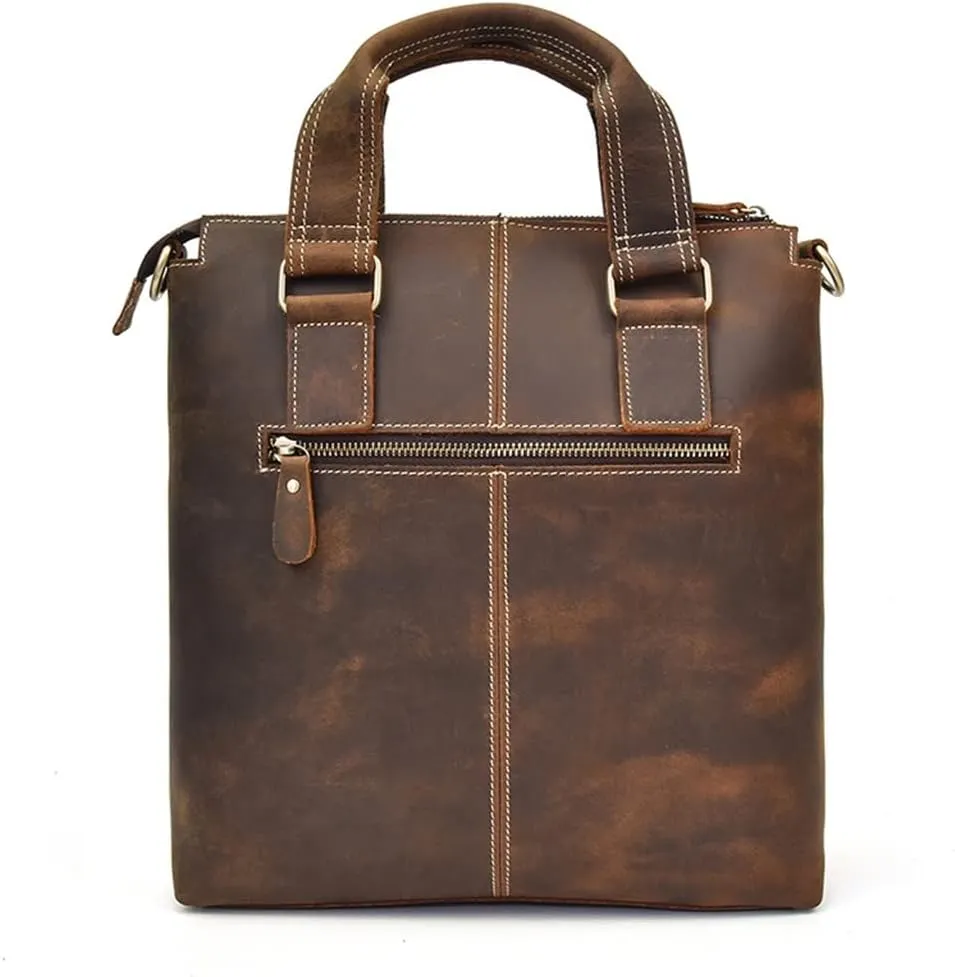 Retro Men's Handbag Men and Women Universal Shoulder Bag Crossbody Bag Leather Briefcase