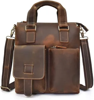 Retro Men's Handbag Men and Women Universal Shoulder Bag Crossbody Bag Leather Briefcase
